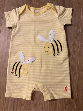 Joules bumblebee stripe romper size 3-6 months  NWOT
